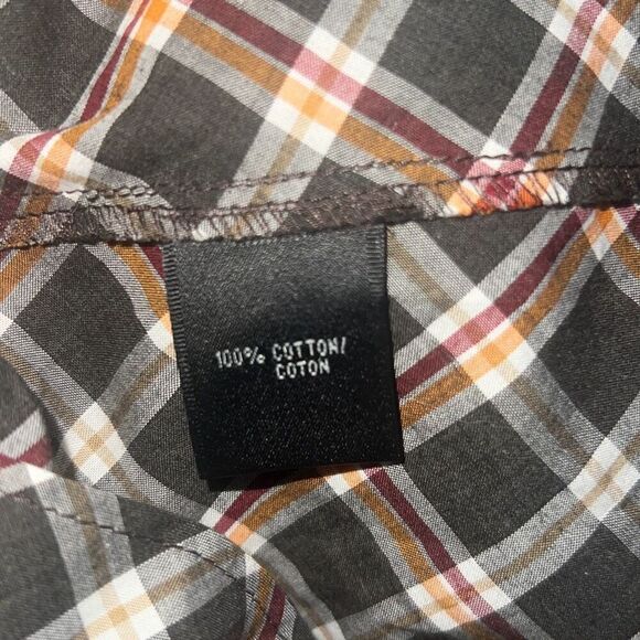 ✨Lafayette 148 - Grey & Orange Plaid Button Down Sz 4✨ - Picture 7 of 7